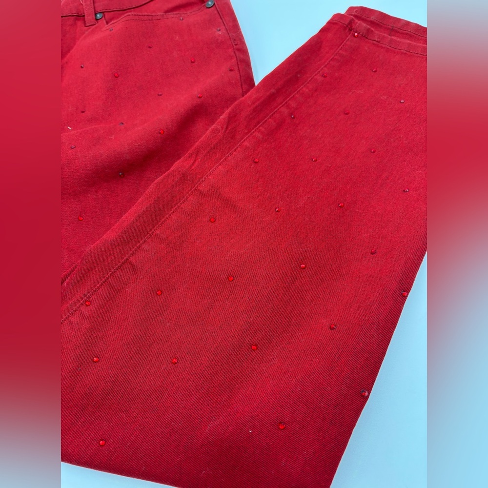 Rock & Republic N2 Women's Red Skinny Jeans Size 18W New Classic Stretch Studded